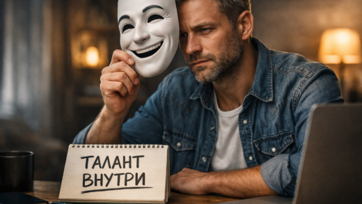Человек снимает маску с улыбкой и открывает свой талант — концепция раскрытия потенциала и развития в онлайн-бизнесе