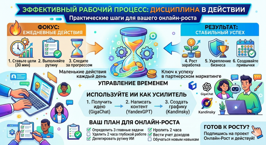дисциплина важнее мотивации в онлайне