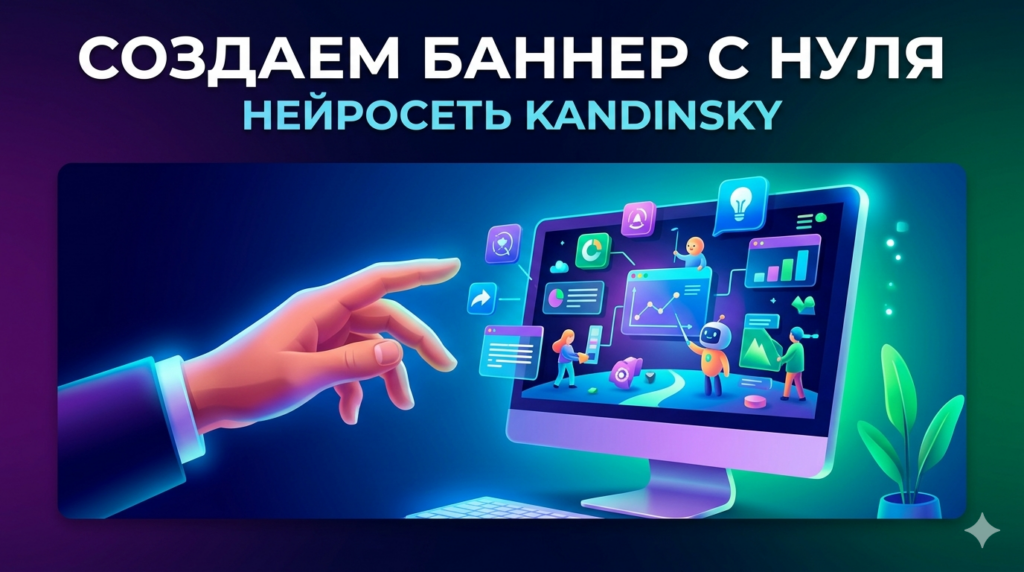 Российская нейросеть Kandinsky интерфейс программы.